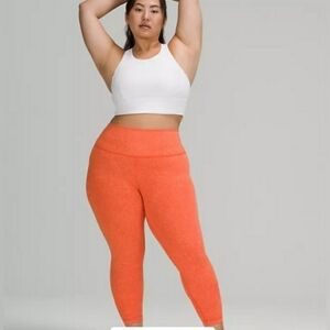 Lululemon Wunder Train High-Rise Tight 25" Crunch Warm‎ Coral Size 20